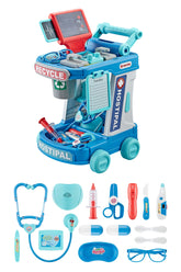 Pretend Play Preschool Unisex Kids Doctor Table Trolley Play Set Medical Play Set Kids Game Doctor Toys